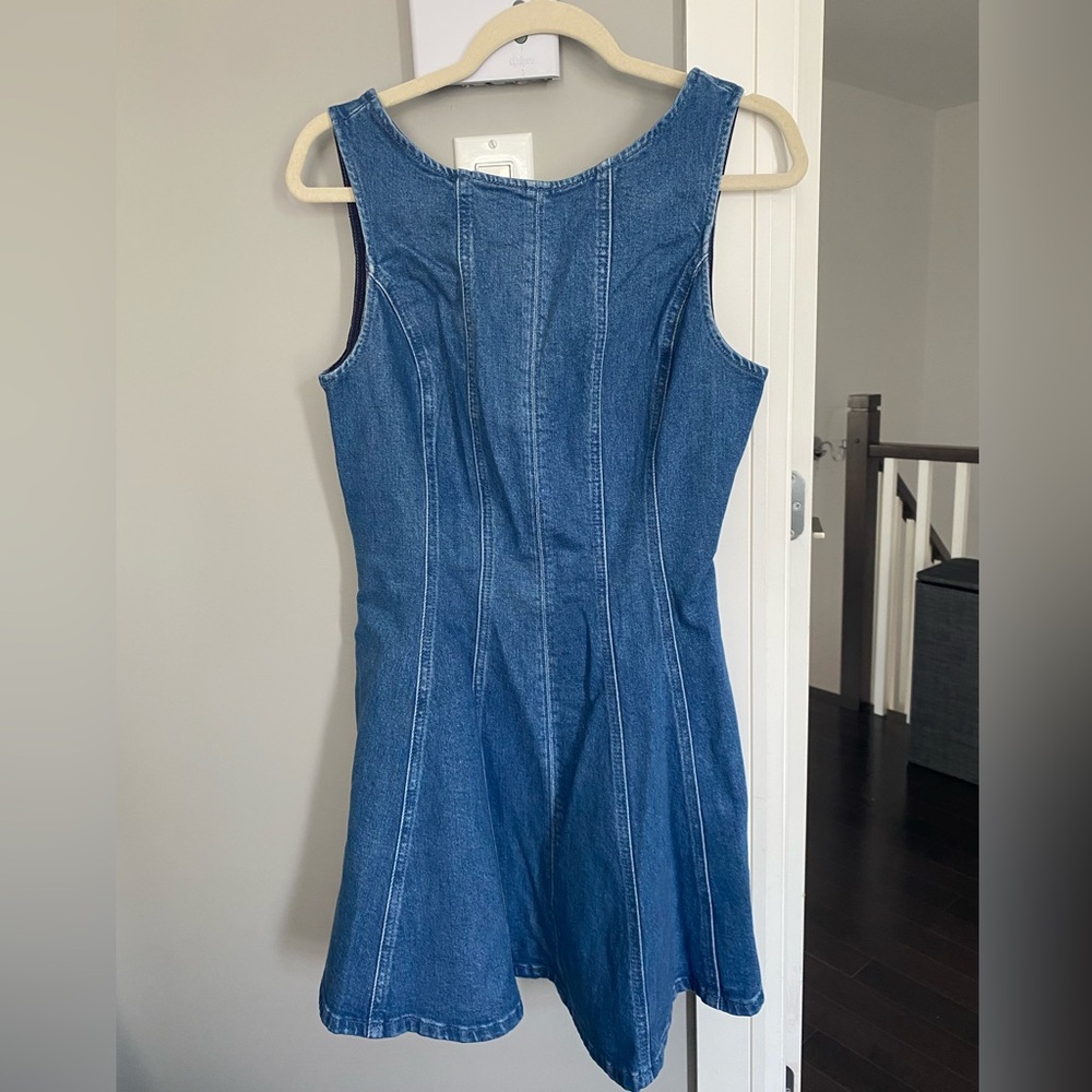 Dynamite Blue A-line Scoop Neck Mini Dress